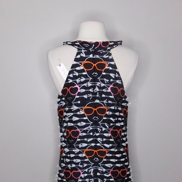 NWT!! Anthropologie HUTCH Sunglass Shift Dress Embroidered Faces Clip Dot Dress - Picture 11 of 16